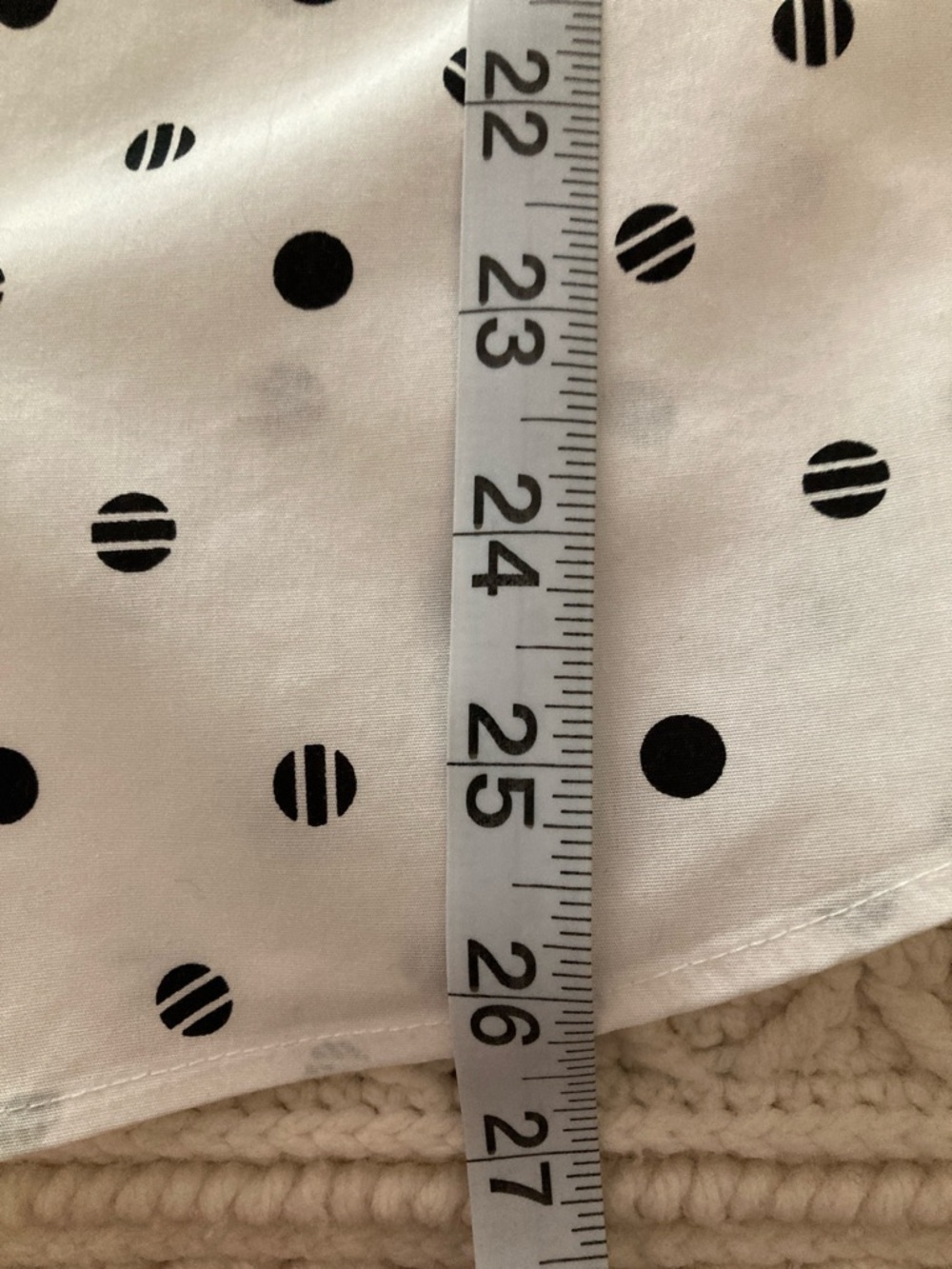 Chico's White Button-Down Shirt with Black Polka Dots - Picture 10 of 12